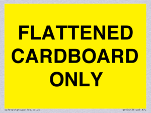 FLATTENED CARDBOARD ONLY